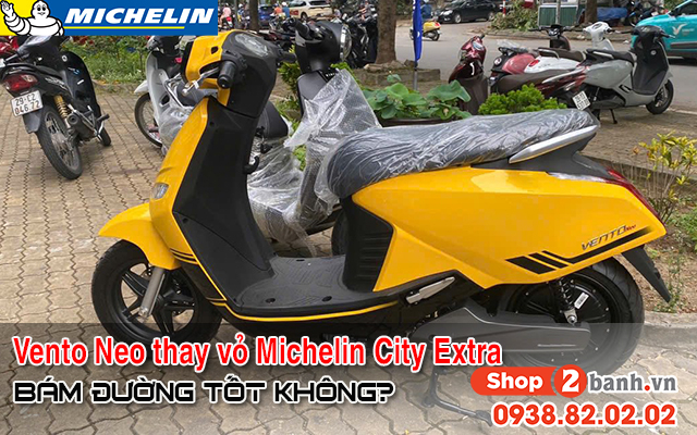 Xe điện vento neo thay vỏ michelin city extra có bám đường tốt không - 1