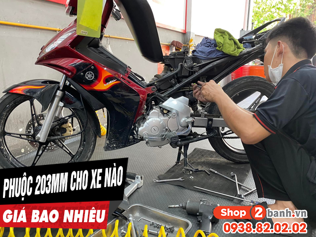 Phuộc 203mm dành cho xe máy nào giá bao nhiêu - 1