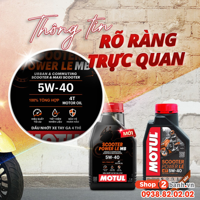 Nhớt motul scooter power le 5w40 1l - 3