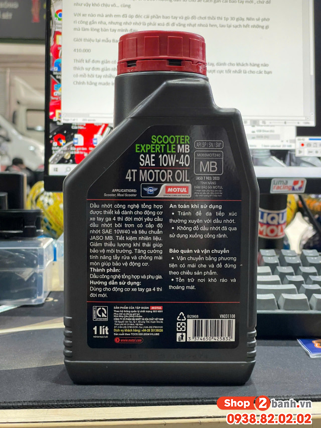 Nhớt motul scooter expert le 10w40 1l - 2