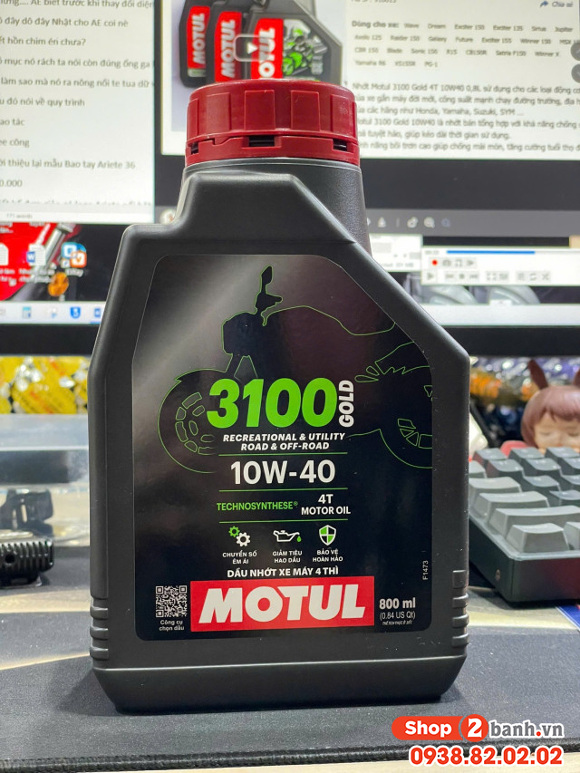 Nhớt motul 3100 gold 4t 10w40 08l - 1