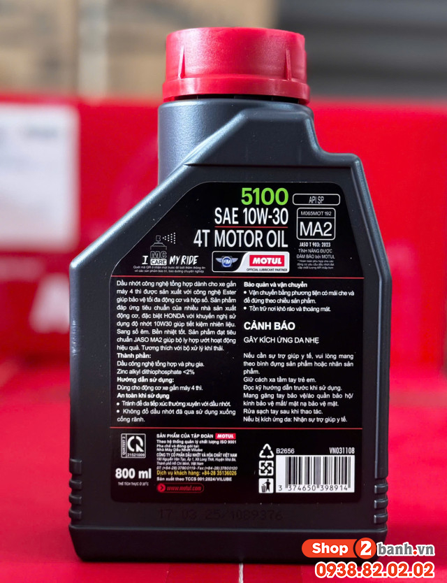 Nhớt motul 5100 4t 10w30 08l - 2