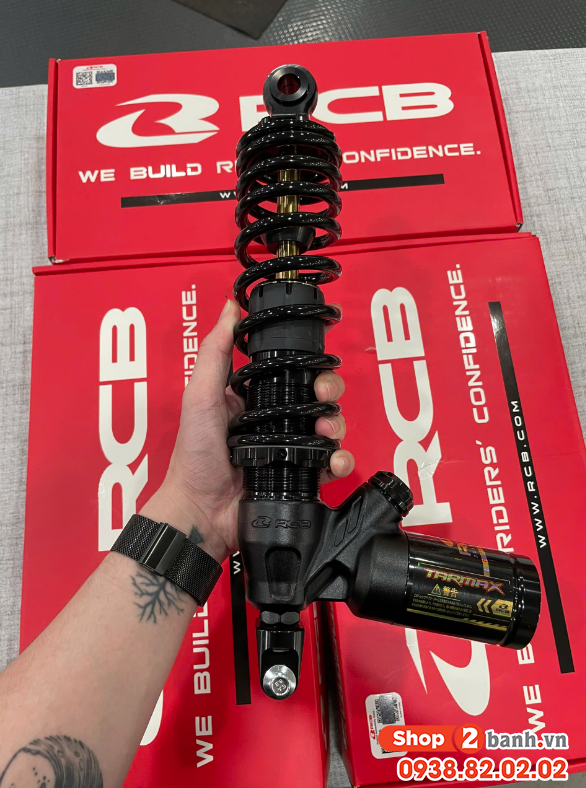 Phuộc rcb tarmax đen ty vàng cho vario 160 click 160 chính hãng - 1
