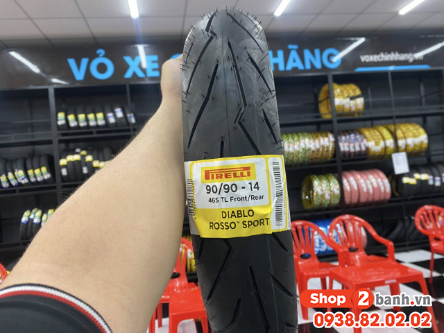 Vỏ pirelli 9090-14 diablo rosso sport - 1