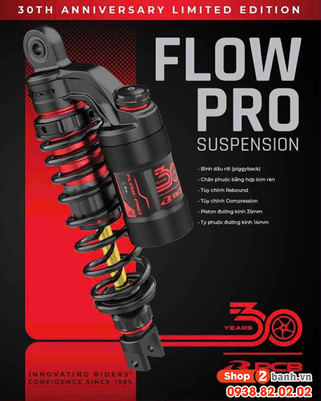 Phuộc rcb flow pro ty vàng cho vario click bản kỷ niệm 30 năm chính hãng - 2