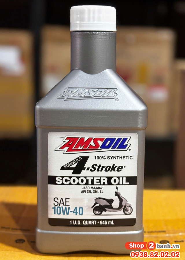 Nhớt amsoil 10w40 scooter 4 stroke 946ml - 1