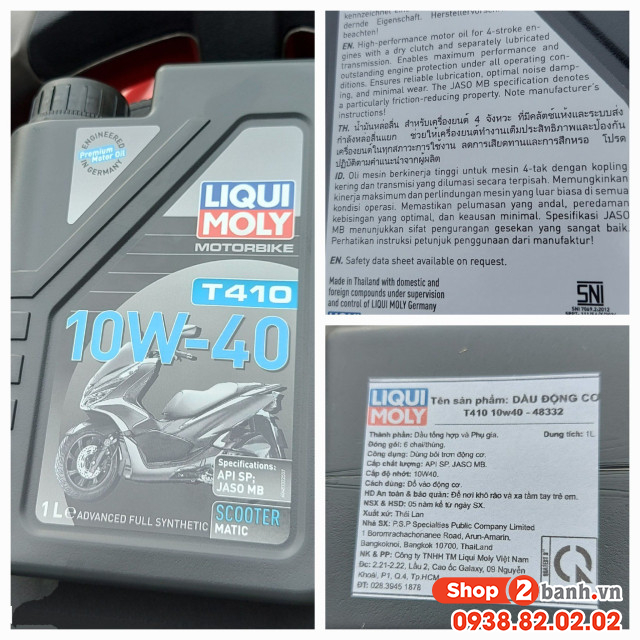 Xe vision thay nhớt liqui moly t410 10w40 scooter có phù hợp không - 2