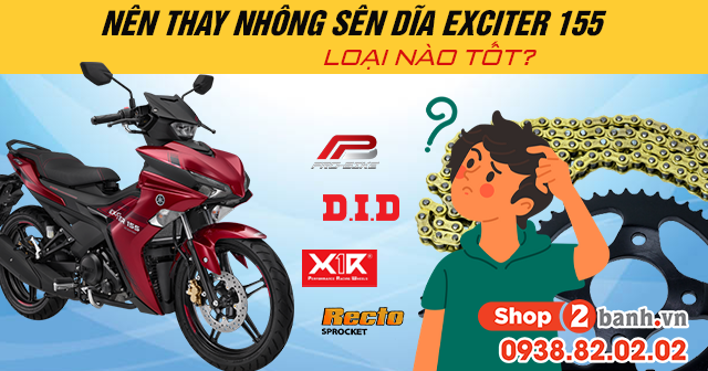 Nên thay nhông sên dĩa exciter 155 abs loại nào tốt - 1