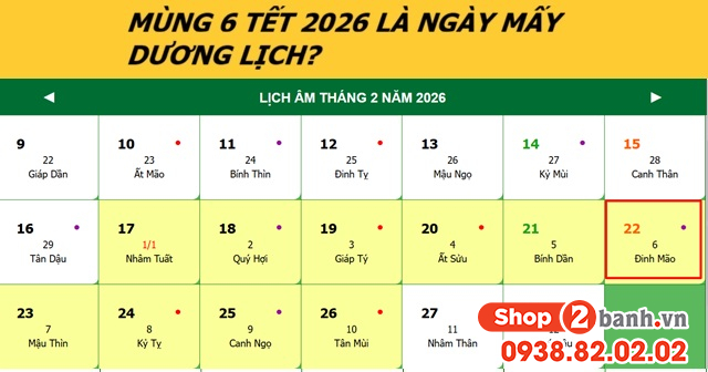 Mùng 6 tết 2026 là thứ mấy là ngày mấy dương lịch - 1