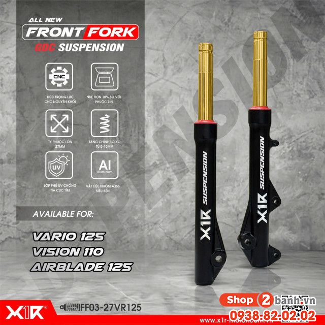 Phuộc trước x1r ty vàng chính hãng cho vario - 1