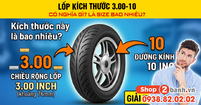 Lốp kích thước 300-10 có nghĩa gì là size bao nhiêu - 1