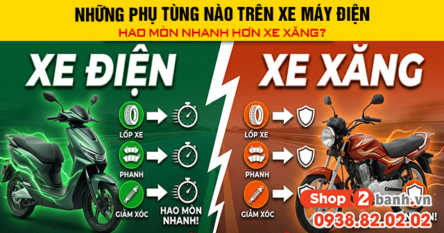 Những phụ tùng nào trên xe máy điện hao mòn nhanh hơn xe xăng - 1