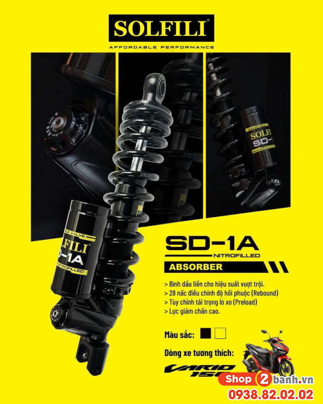 Phuộc solfili sd-1a cho vario 125150 chính hãng - 5