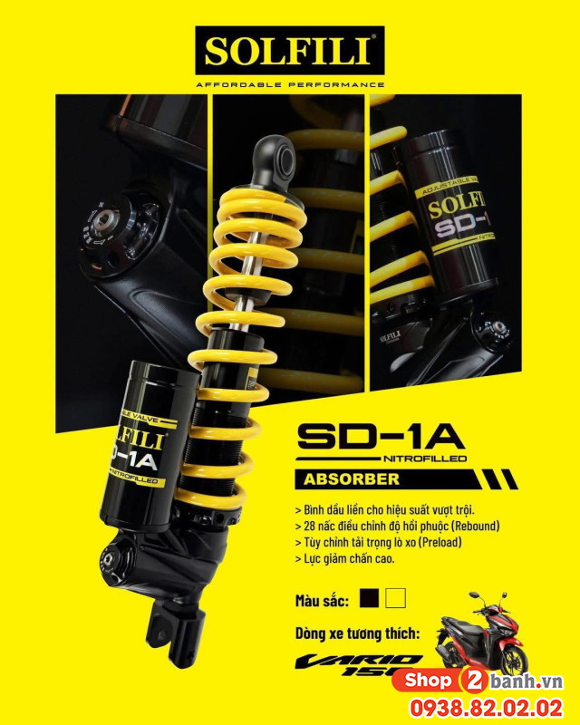 Phuộc solfili sd-1a cho vario 125150 chính hãng - 4