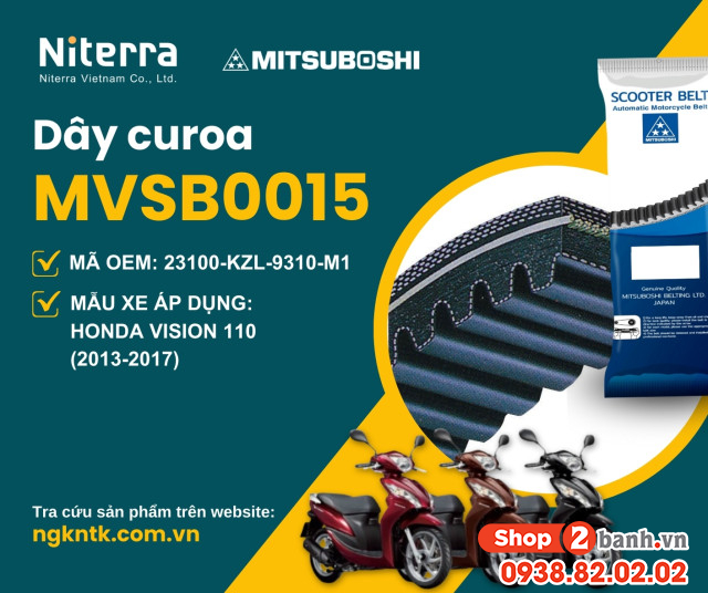 Dây curoa mitsuboshi cho vision 110 mvsb0015 - 1