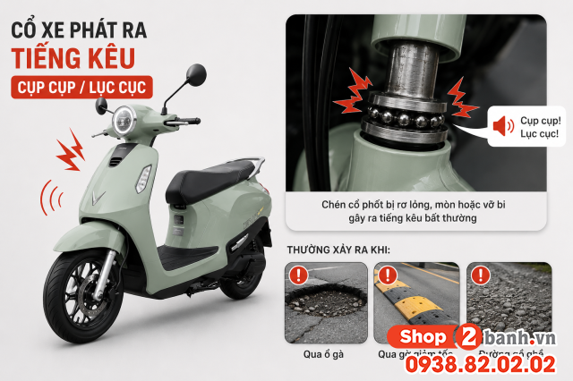 Dấu hiệu nhận biết lỗi chén cổ phốt trên xe máy điện evo grand - 2
