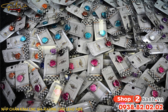 Nút che chân kính gh racing nhôm cnc cho lead abs - 3