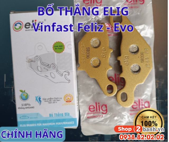 Bố thắng đĩa trước elig cho vinfast feliz - evo - 2