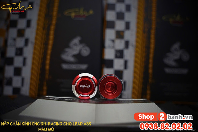 Nút che chân kính gh racing nhôm cnc cho lead abs - 2