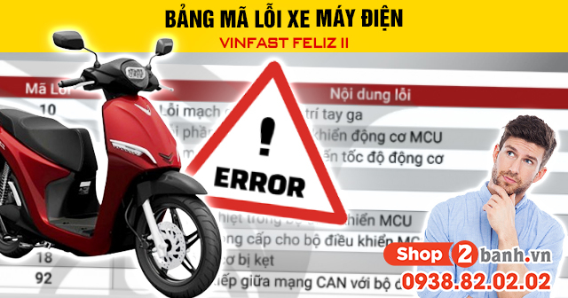 Bảng mã lỗi xe máy điện vinfast feliz ii - 1