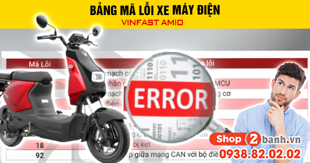 Bảng mã lỗi xe máy điện vinfast amio - 1