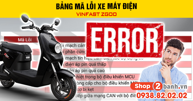Bảng mã lỗi xe máy điện vinfast zgoo - 1