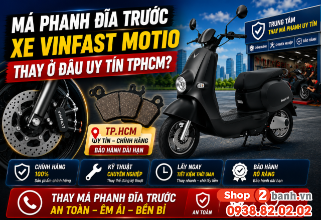 Má phanh đĩa trước xe vinfast motio thay ở đâu uy tín tphcm - 1