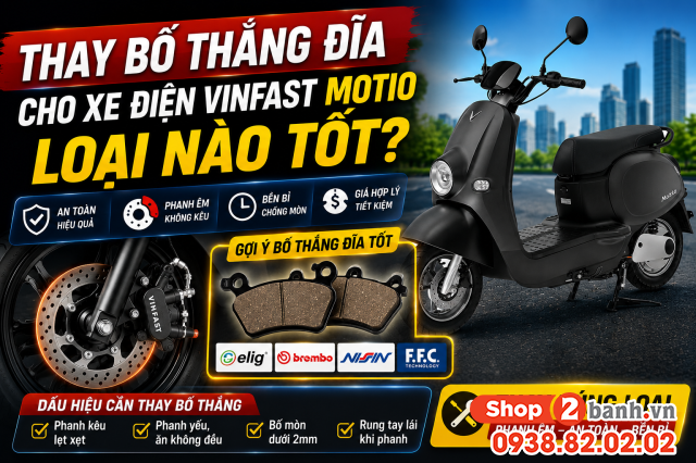 Thay bố thắng đĩa cho xe điện vinfast motio loại nào tốt - 1