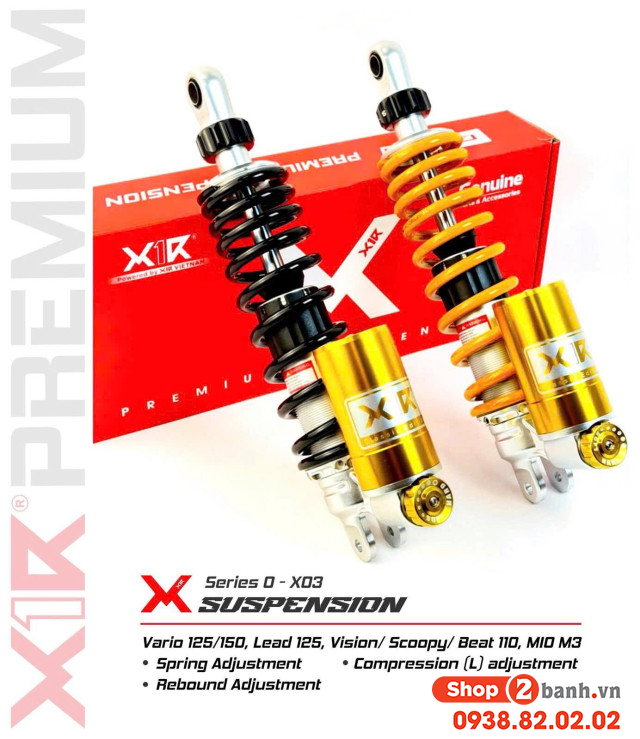 Phuộc x1r x03 bình dầu cho vario 125150 chính hãng - 1
