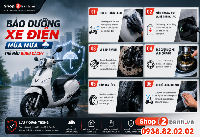 Bảo dưỡng xe điện mùa mưa thế nào đúng cách - 3