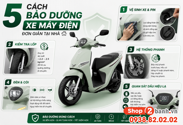 5 cách bảo dưỡng xe máy điện đơn giản tại nhà - 1