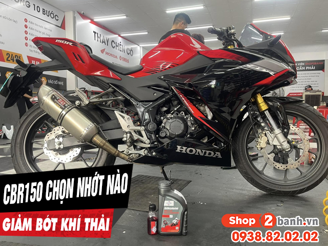 Để xe cbr150 chạy giảm bớt khí thải nên thay nhớt loại nào - 1