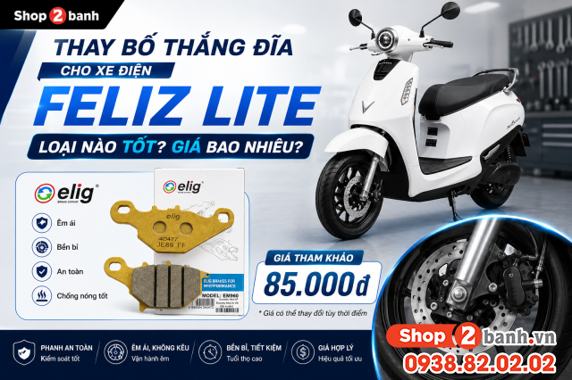 Thay bố thắng đĩa cho xe điện feliz lite loại nào tốt giá bao nhiêu - 1
