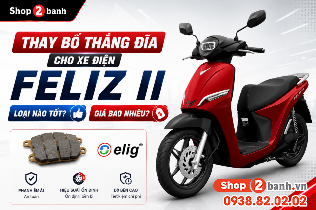 Thay bố thắng đĩa cho xe điện feliz ii loại nào tốt giá bao nhiêu - 1