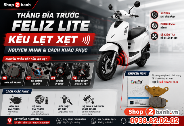 Thắng đĩa trước feliz lite kêu lẹt xẹt nguyên nhân và cách khắc phục - 1