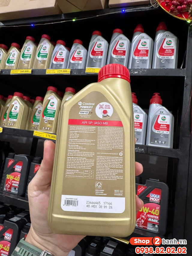 Nhớt castrol power 1 scooter 10w40 08l dành cho xe tay ga - 2