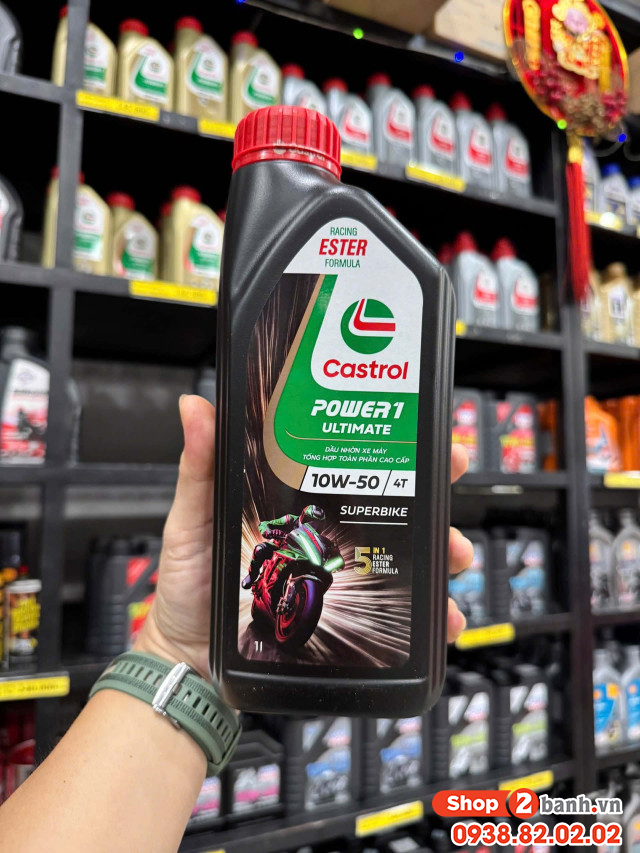 Nhớt castrol power 1 ultimate superbike 10w50 dành cho các dòng xe số phân khối lớn - 1