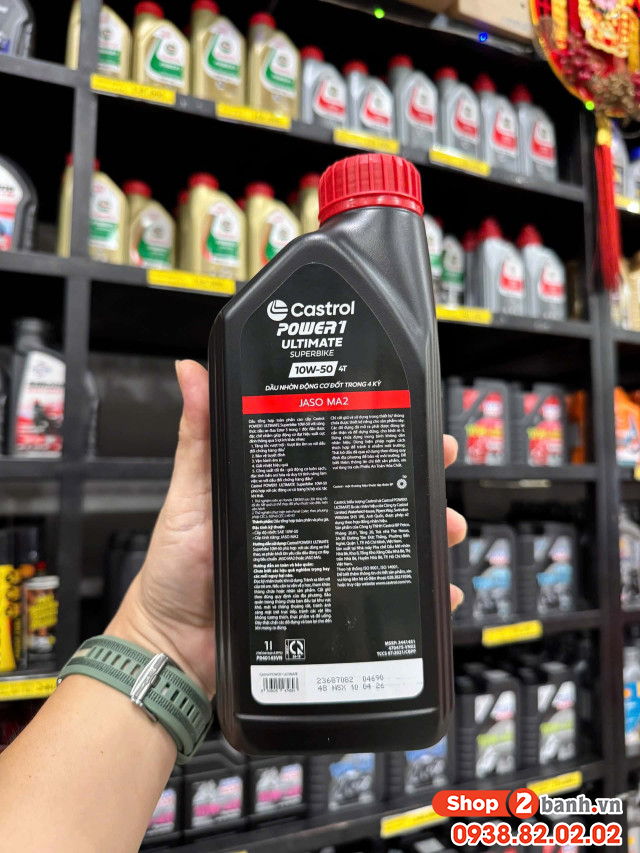 Nhớt castrol power 1 ultimate superbike 10w50 dành cho các dòng xe số phân khối lớn - 2
