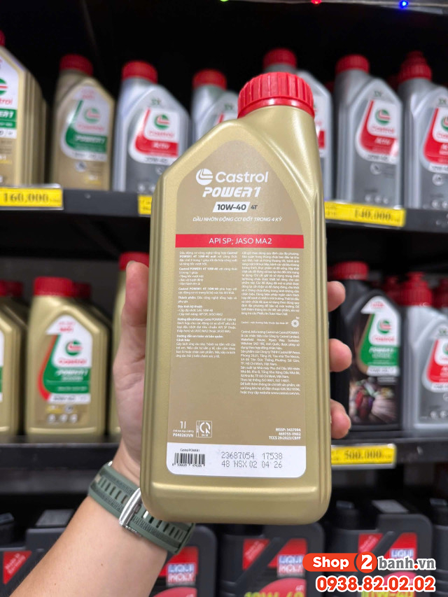 Nhớt castrol power 1 10w40 1l dành cho xe số - 2