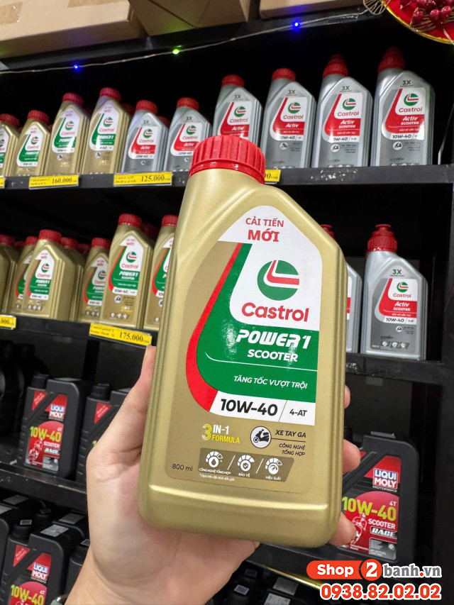 Nhớt castrol power 1 scooter 10w40 08l dành cho xe tay ga - 1