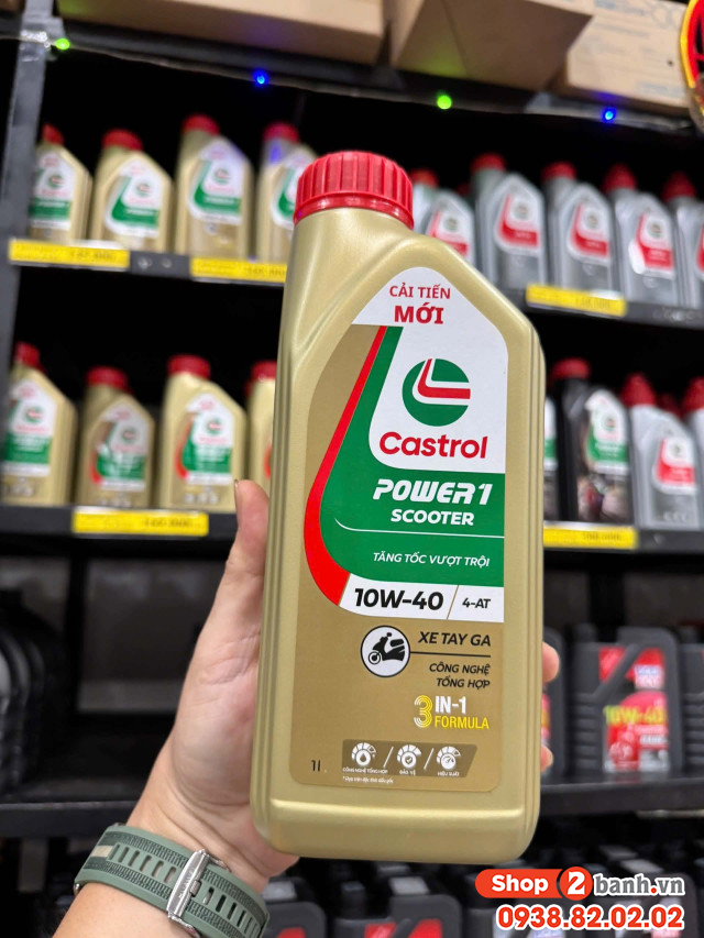 Nhớt castrol power 1 scooter 10w40 1l dành cho xe tay ga - 1