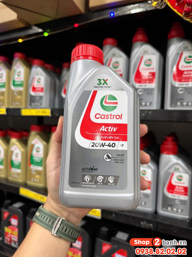 Nhớt castrol activ 20w40 08l dành cho xe số - 1