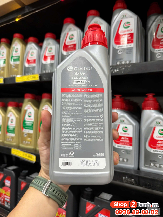 Nhớt castrol activ scooter 10w40 1l dành cho xe tay ga - 2