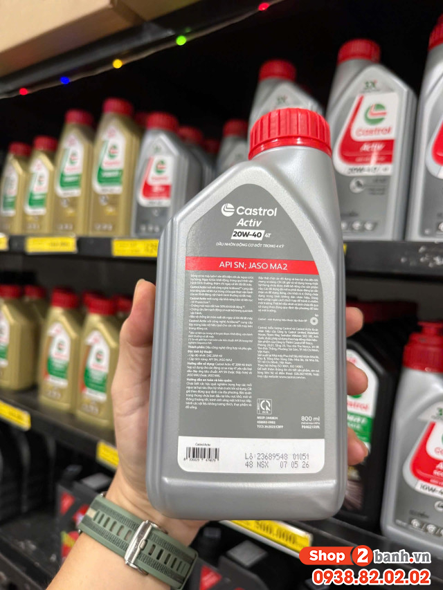 Nhớt castrol activ 20w40 08l dành cho xe số - 2