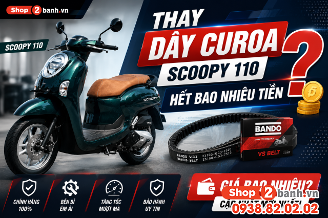 Thay dây curoa xe scoopy 110 hết bao nhiêu tiền - 1