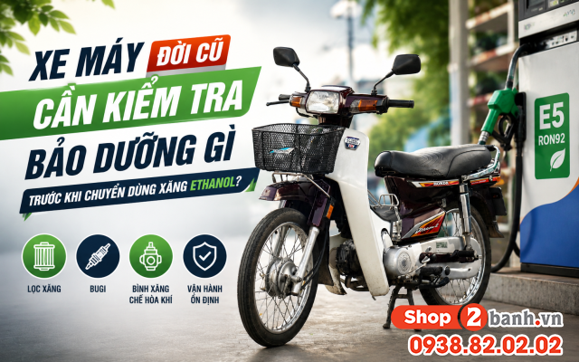 Xe máy đời cũ cần kiểm tra bảo dưỡng gì trước khi chuyển dùng xăng ethanol - 1