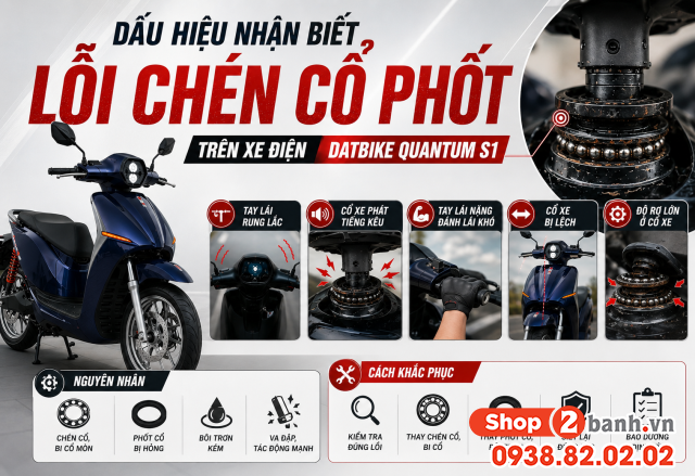 Dấu hiệu nhận biết lỗi chén cổ phốt trên xe datbike quantum s1 - 1