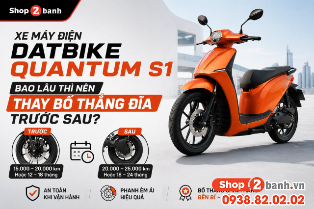 Xe máy điện datbike quantum s1 bao lâu thì nên thay bố thắng đĩa trước sau - 1