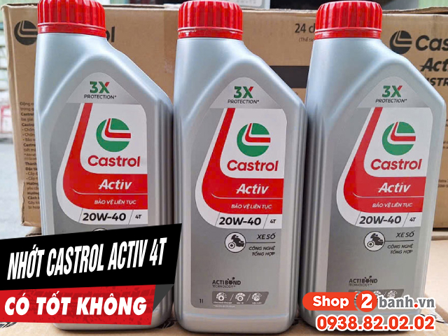 Nhớt castrol activ 4t 20w40 có tốt không thay cho xe nào phù hợp - 1