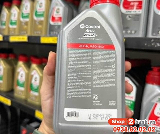 Nhớt castrol activ 4t 20w40 có tốt không thay cho xe nào phù hợp - 2